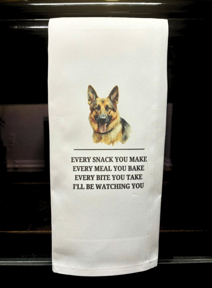 Personalized Doggie "I'll be watching you" Kitchen Tea Towel