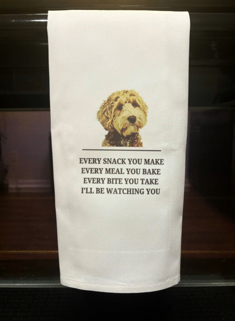 Personalized Doggie "I'll be watching you" Kitchen Tea Towel